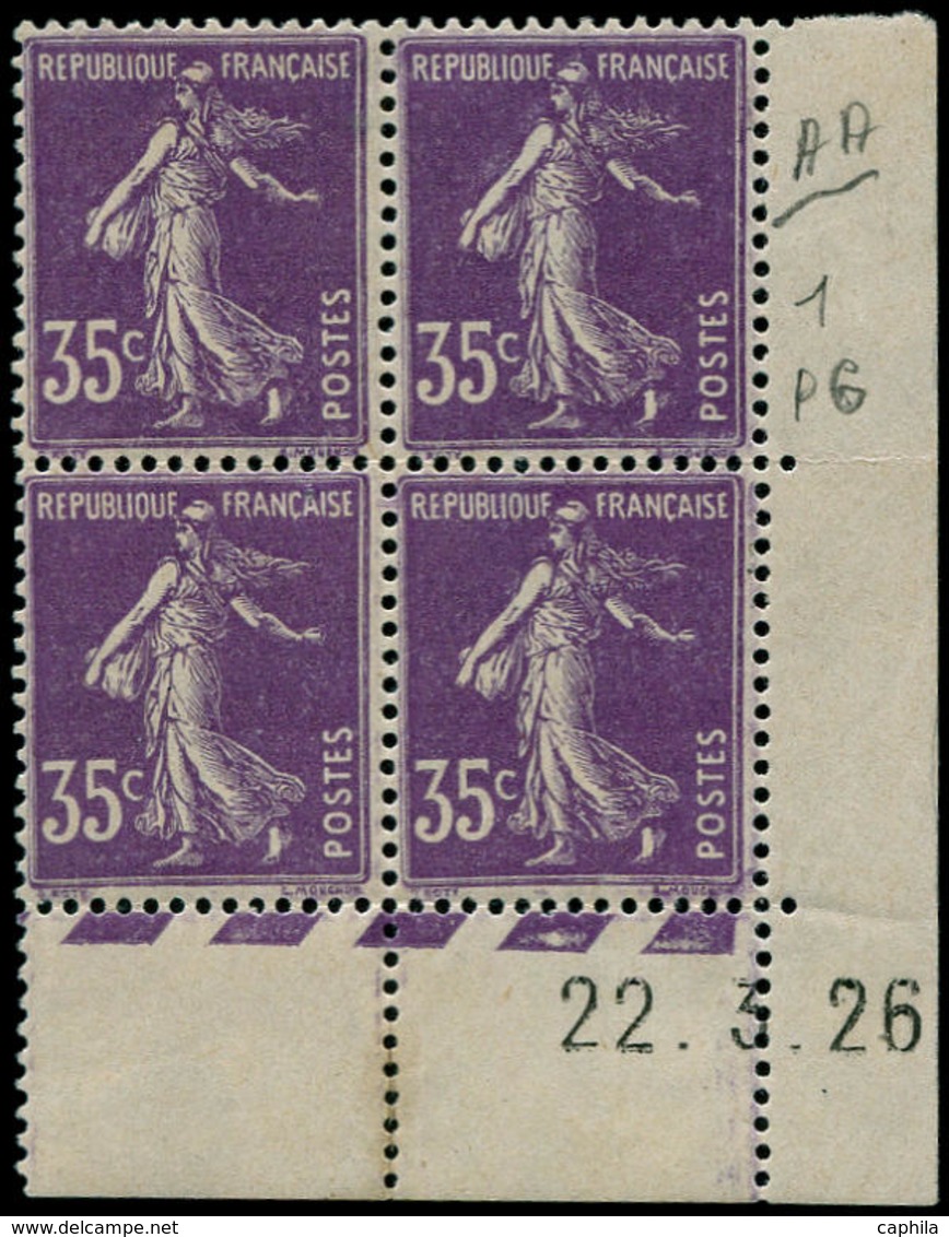 * FRANCE - Poste - 142b, Type II, Bloc De 4, Cd 22/3/26 (2 Ex. **): 35c. Semeuse Violet - 1849-1850 Cérès
