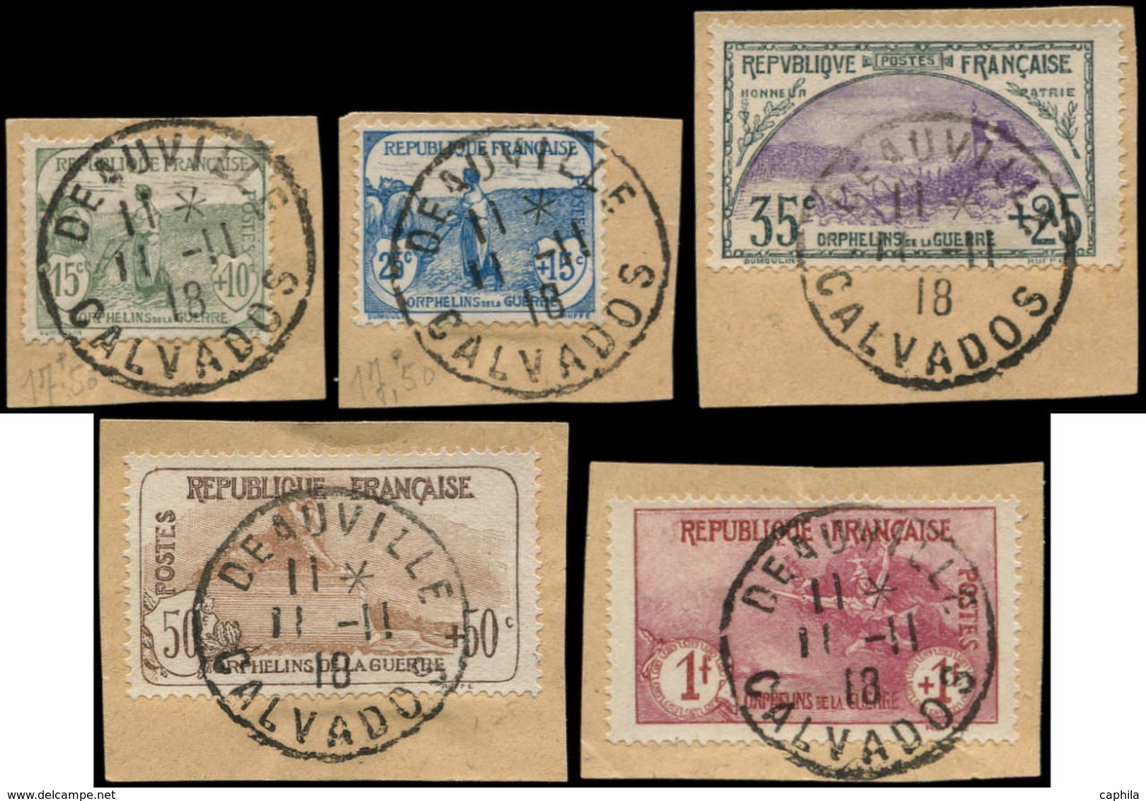 O FRANCE - Poste - 150/54, Sur Fragments, Oblitérés Deauville 11/11/18: Orphelins - 1849-1850 Cérès