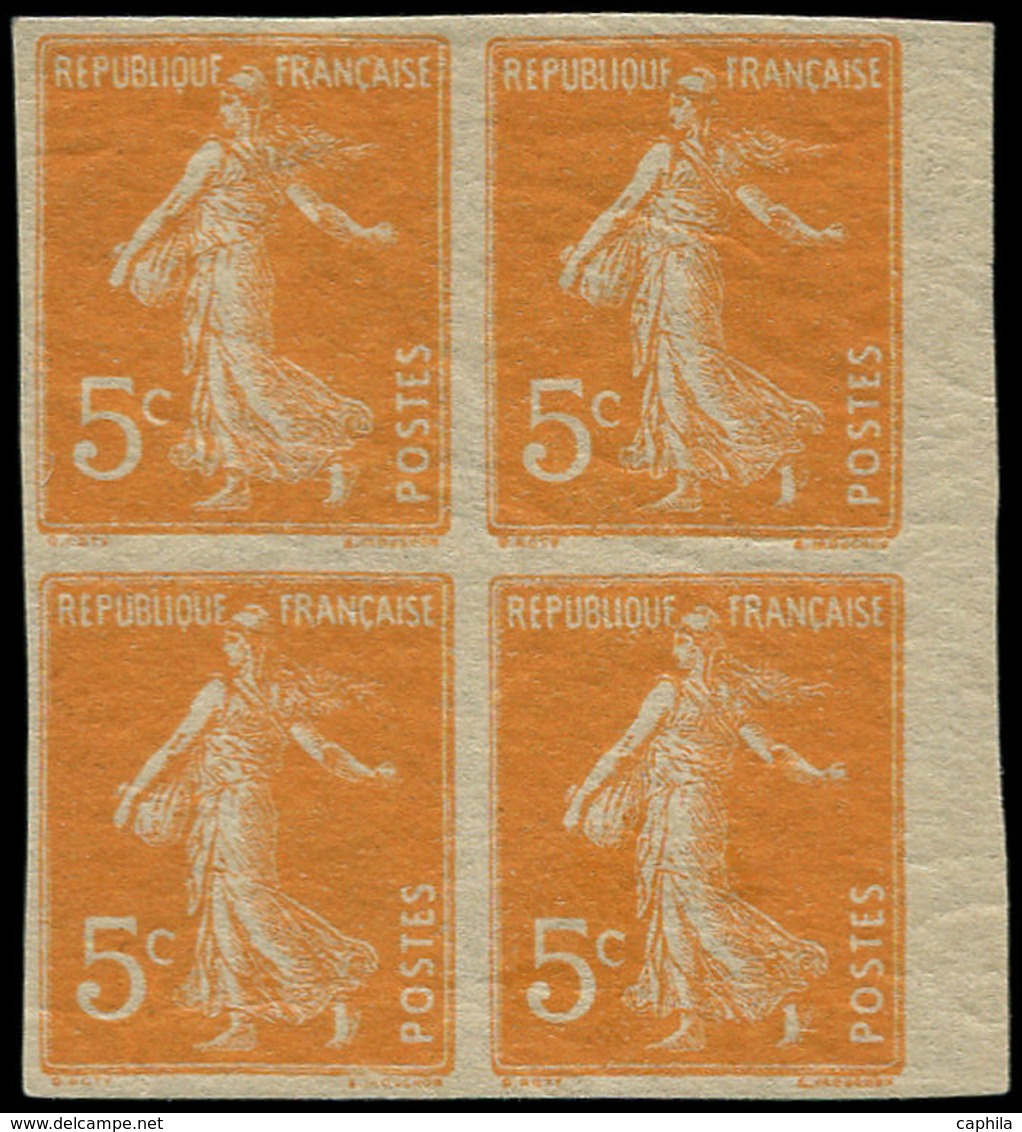 ** FRANCE - Poste - 158, Bloc De 4, Bdf (2 Ex. *): 5c. Orange - 1849-1850 Cérès