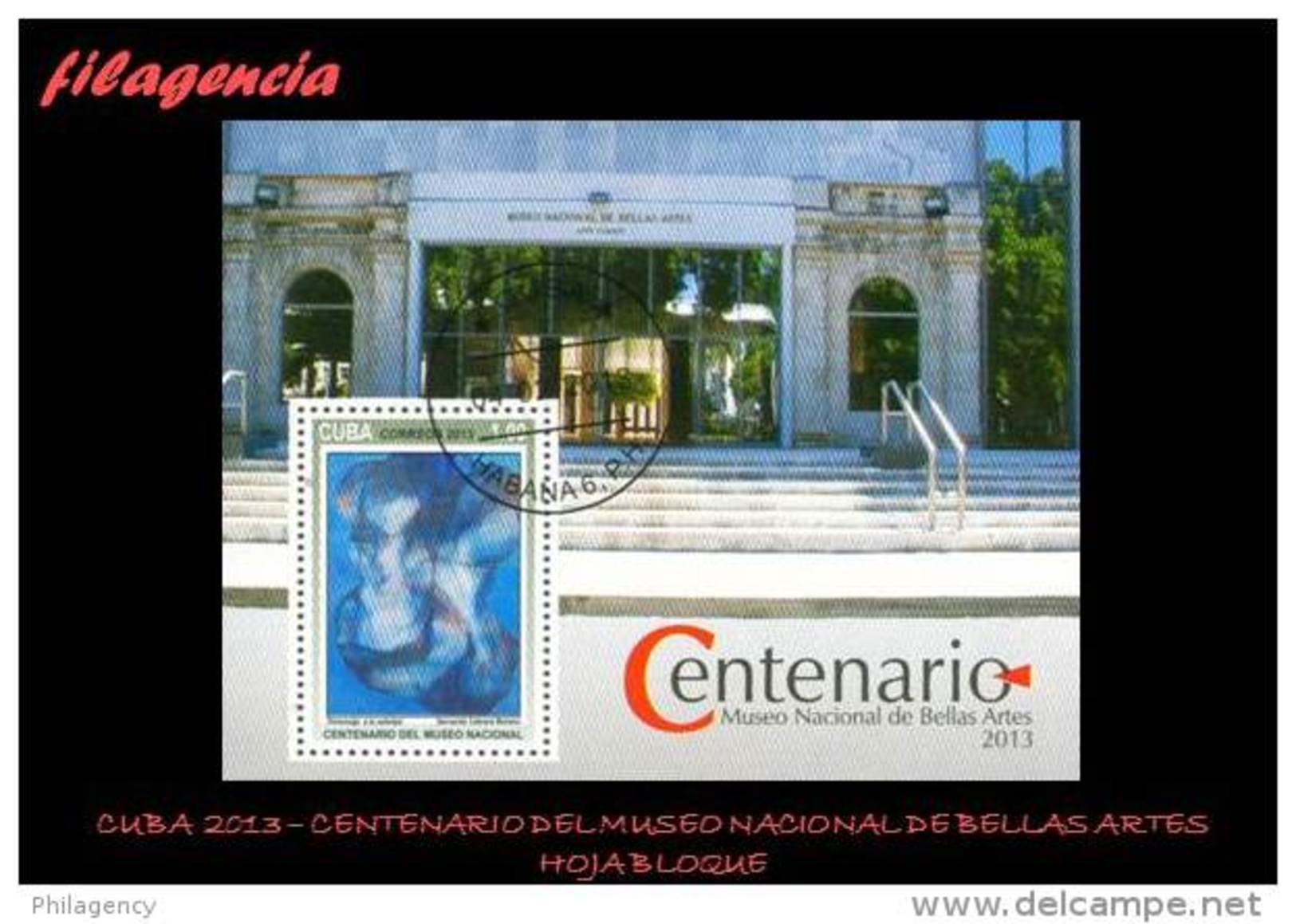 USADOS. CUBA. 2013-04 CENTENARIO DEL MUSEO NACIONAL DE BELLAS ARTES. HOJA BLOQUE - Used Stamps