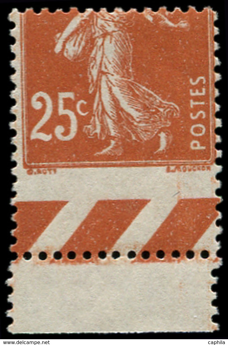 ** FRANCE - Poste - 235, Piquage à Cheval (50%), Bdf: 25c. Semeuse Brun-jaune - 1849-1850 Cérès