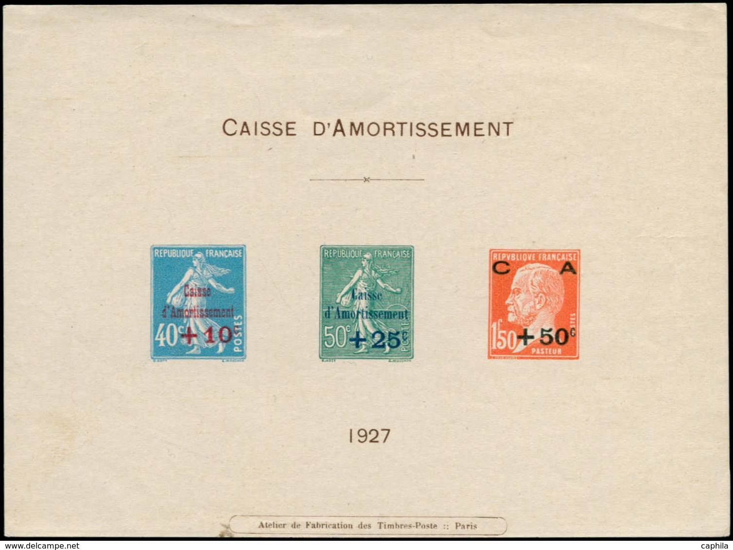 EPL FRANCE - Poste - 246/48, épreuve Collective: 1ère Caisse D'Amortissement (découpée En Bas) - 1849-1850 Cérès