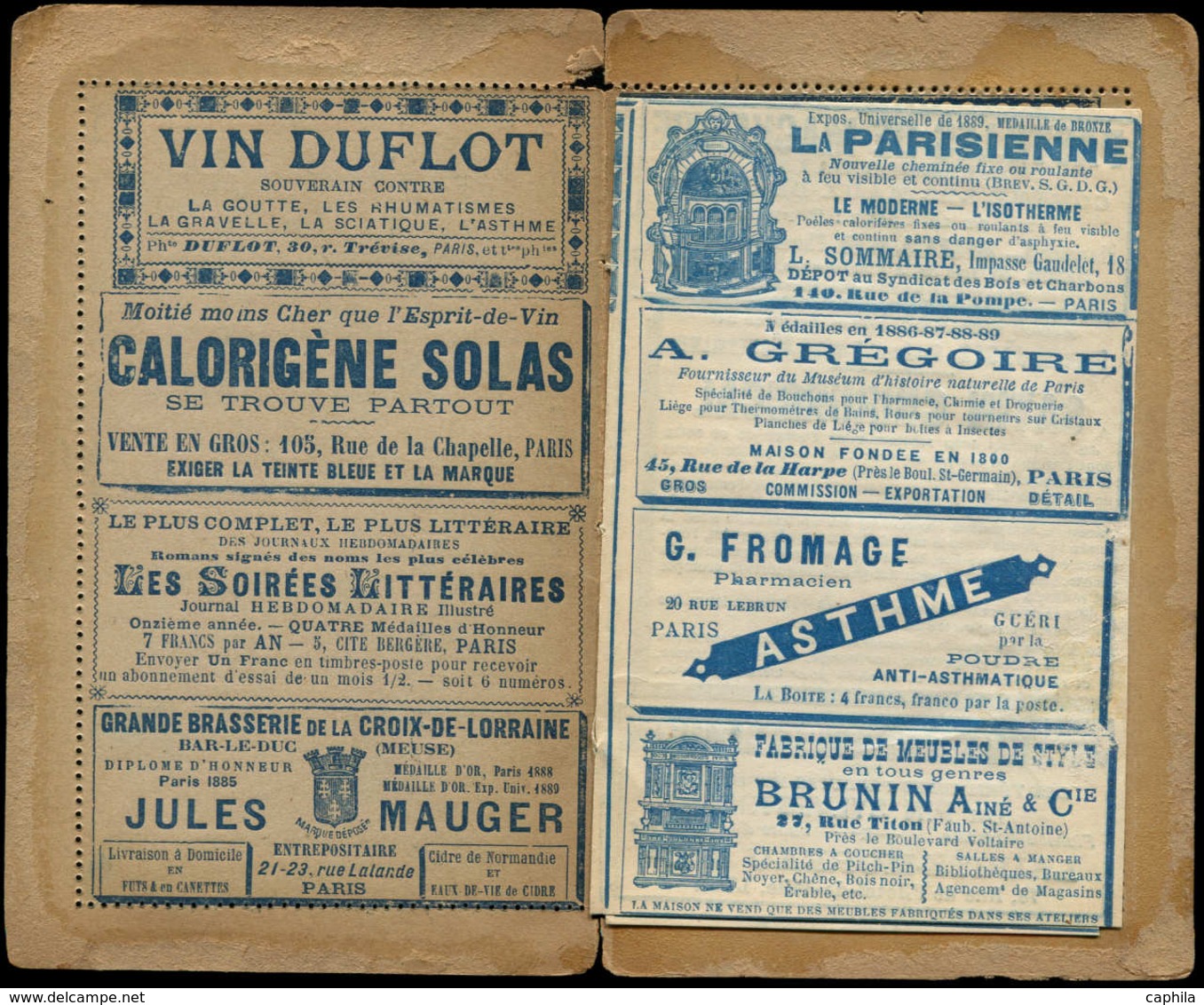 O FRANCE - Entiers Publicités Multiples - Carte Lettre Annonces "La Missive S. 342", Sage 15 C. Bleu, Publicités Illustr - Sobres Tipos Y TSC (antes De 1995)