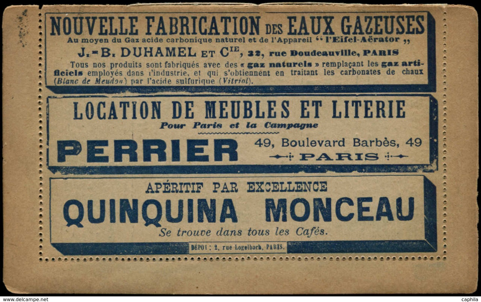 O FRANCE - Entiers Publicités Multiples - Carte Lettre Annonces "La Missive S. 342", Sage 15 C. Bleu, Publicités Illustr - Sobres Tipos Y TSC (antes De 1995)