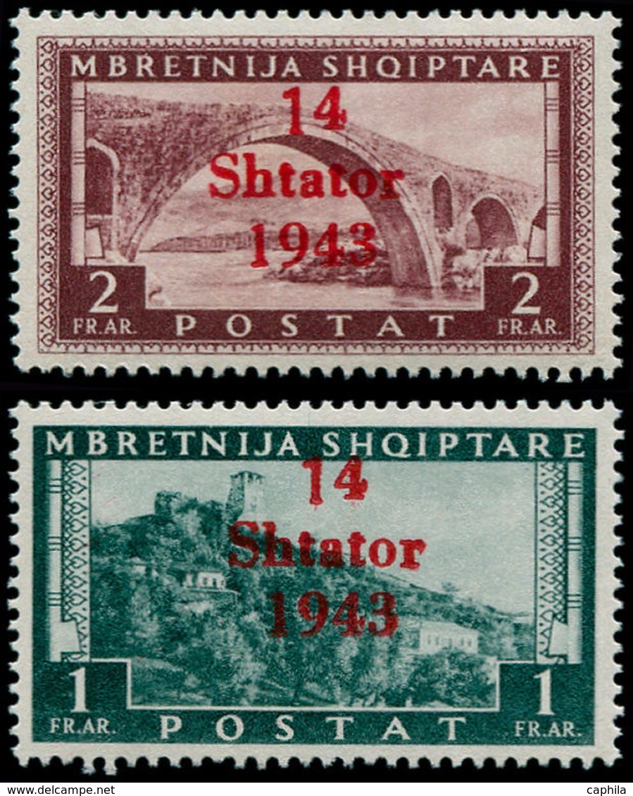 ** ALBANIE - Poste - 299/300, "1" De 14 Long, Signés (Michel 11/12 XIV) - Albanie