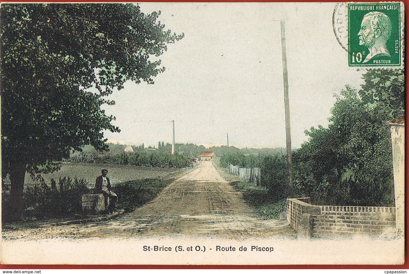 95- ST-BRICE- (S Et O) Route De Piscop- Voyagée 1923- Scans Recto Verso- Paypal Sans Frais - Saint-Brice-sous-Forêt