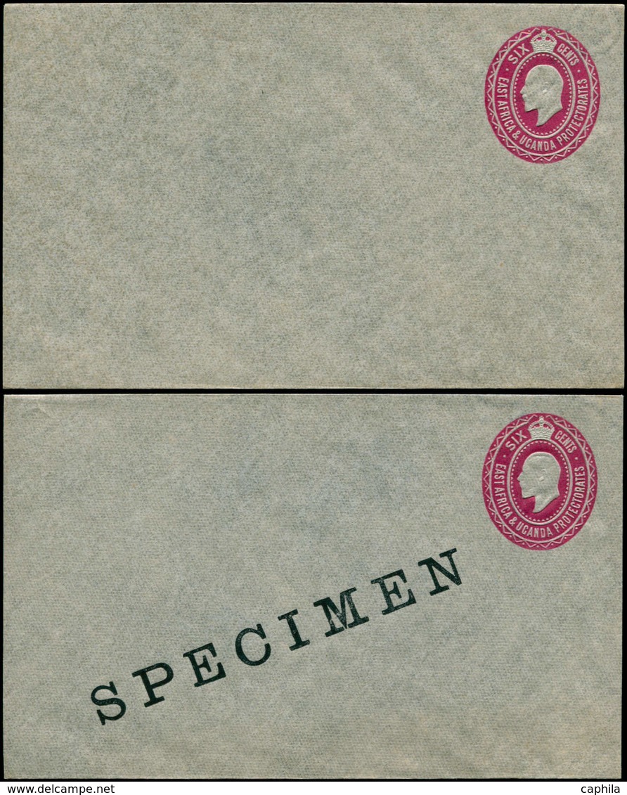 N AFRIQUE ORIE.ANGLAISE - Entiers Postaux - 4 Enveloppes à  6c. Rouge + 1 Anna Différentes, (dont 3 Spécimens): Edouard  - Autres & Non Classés