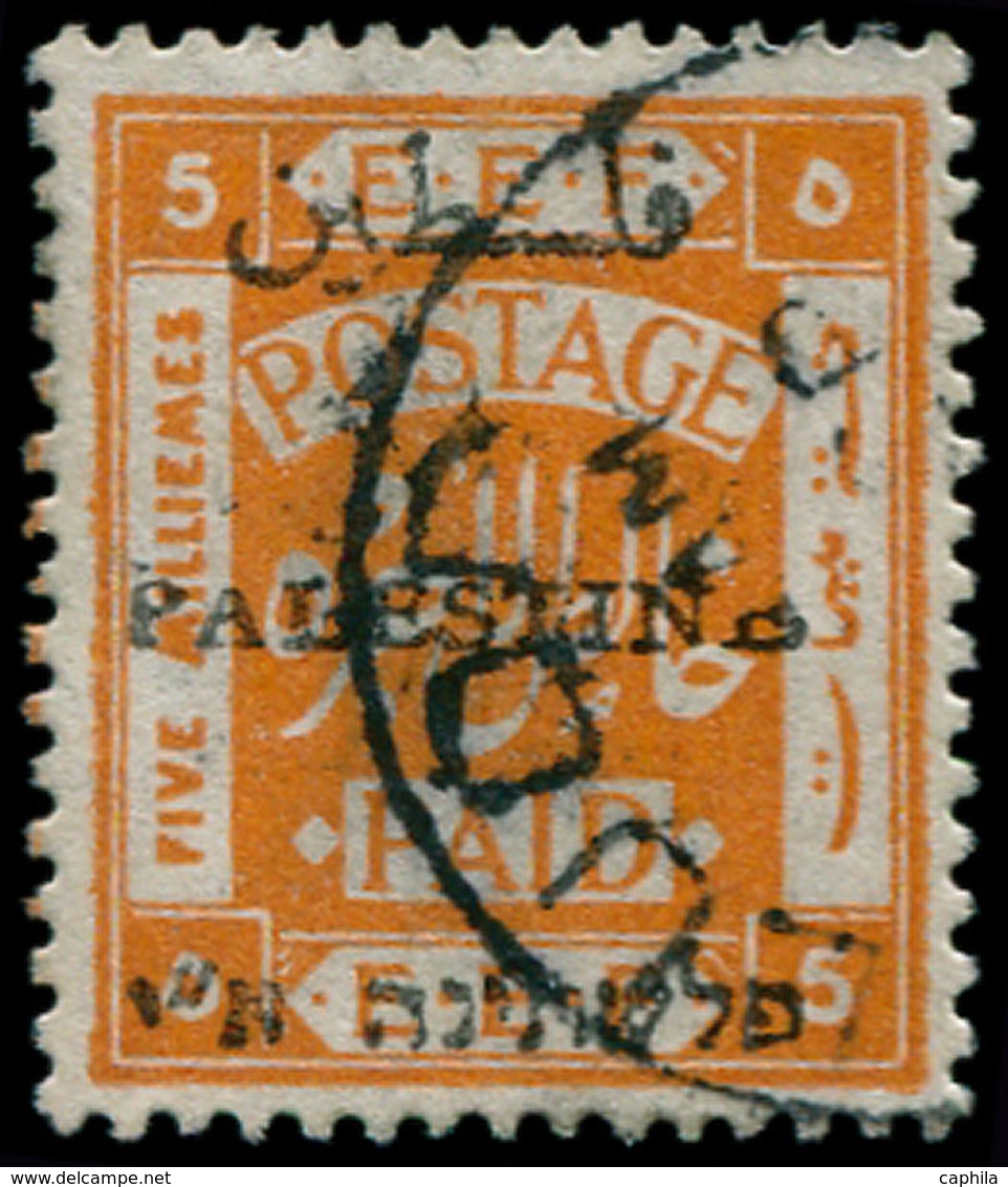 O PALESTINE - Poste - 19AA, Erreur "Palestino" (0): 5m. Orange (Bale 34 O) - Palestine