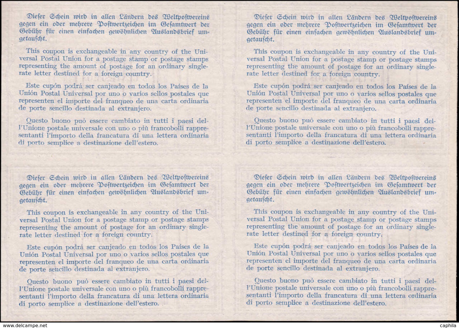 * PANAMA - Coupons Réponse - République De Panama, Bloc De 4 Non émis, Provenant De L'album Upu 1947: 8 Centésimos - Panama