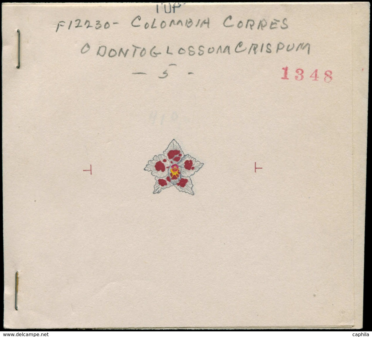 EPA Orchidées - Poste - Colombie, Yvert 408, Carnet Provenant De L'imprimeur "American Bank Note", Contenant 5 épreuves  - Orchidées