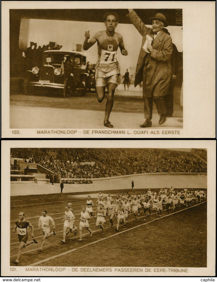 CP Jeux Olympiques - Poste - Pays-Bas, 2 CP (N) Officielles: Marathon, Jeux Olympiques De 1928 - Autres & Non Classés