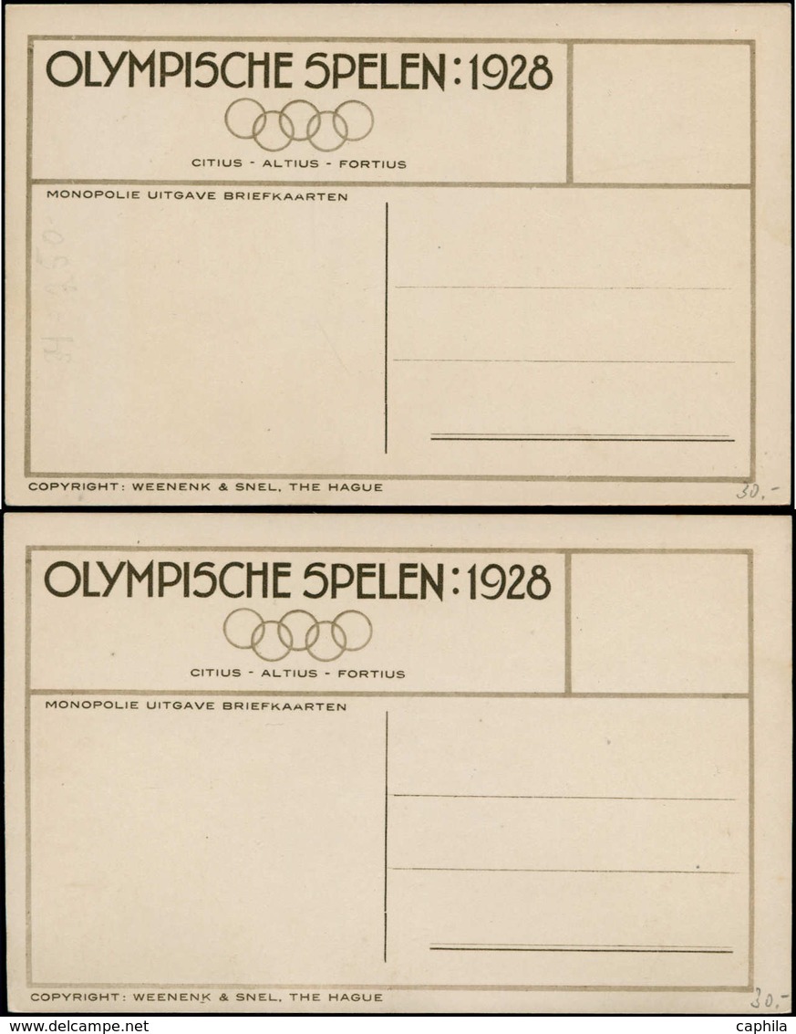 CP Jeux Olympiques - Poste - Pays-Bas, 2 CP (N) Officielles: Marathon, Jeux Olympiques De 1928 - Autres & Non Classés