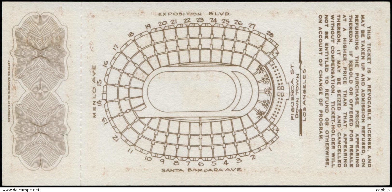 SUP Jeux Olympiques - Vignettes - USA, (1932), Ticket D'entrée 3$: "X Olympiad, American Football Olympic Stadium" - Autres & Non Classés
