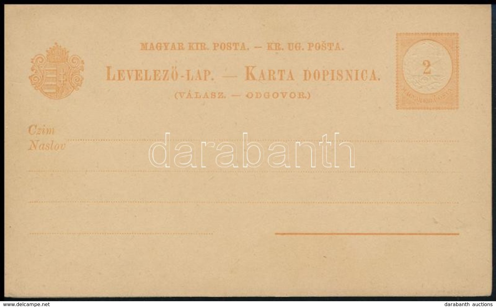1881 MAGYAR KIR. POSTA Feliratú Kétnyelvű Használatlan Válaszos Levelezőlap - Sonstige & Ohne Zuordnung