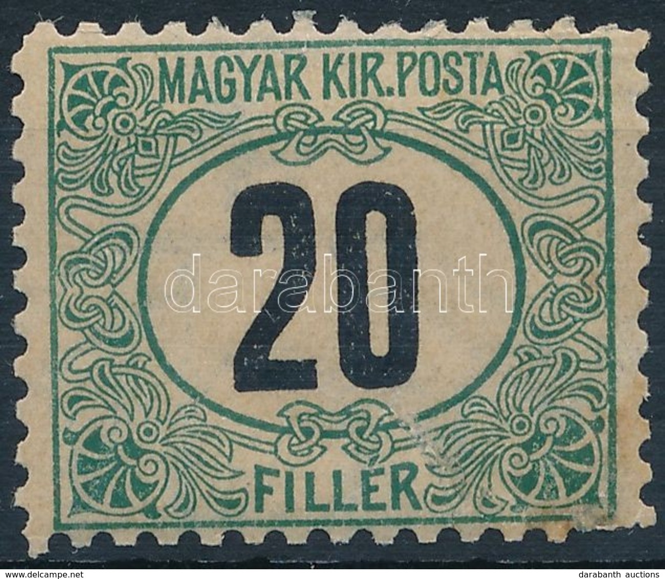 ** 1903 Zöldportó 20f 11 1/2 Fogazással (160.000) (sarokhiba, Rozsda / Missing Corner, Stain) - Sonstige & Ohne Zuordnung