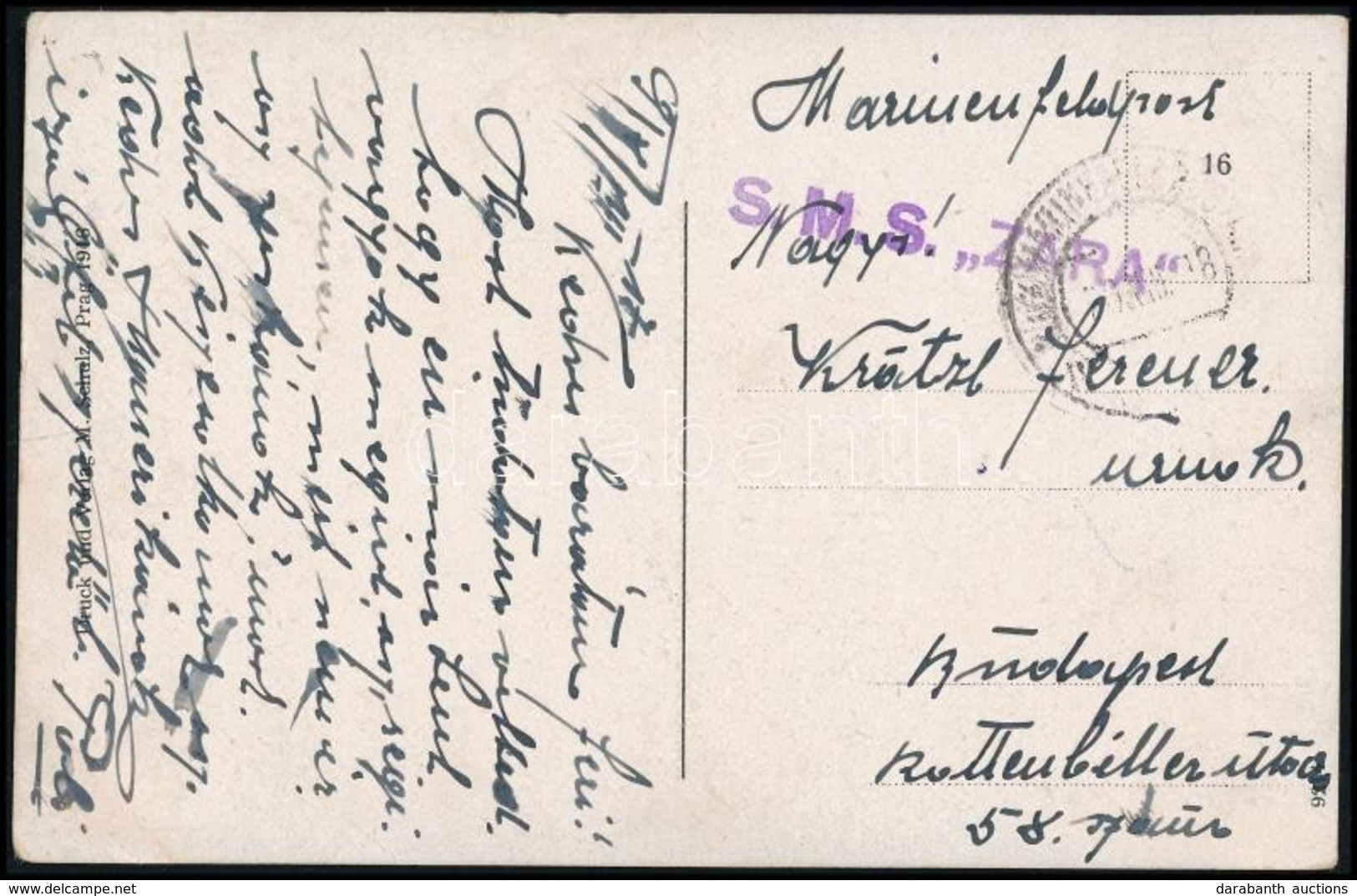 1918 S.M.S. Szent István Hadihajó Képeslap Hajópostával / Field Postcard "S.M.S. ZARA" - Otros & Sin Clasificación