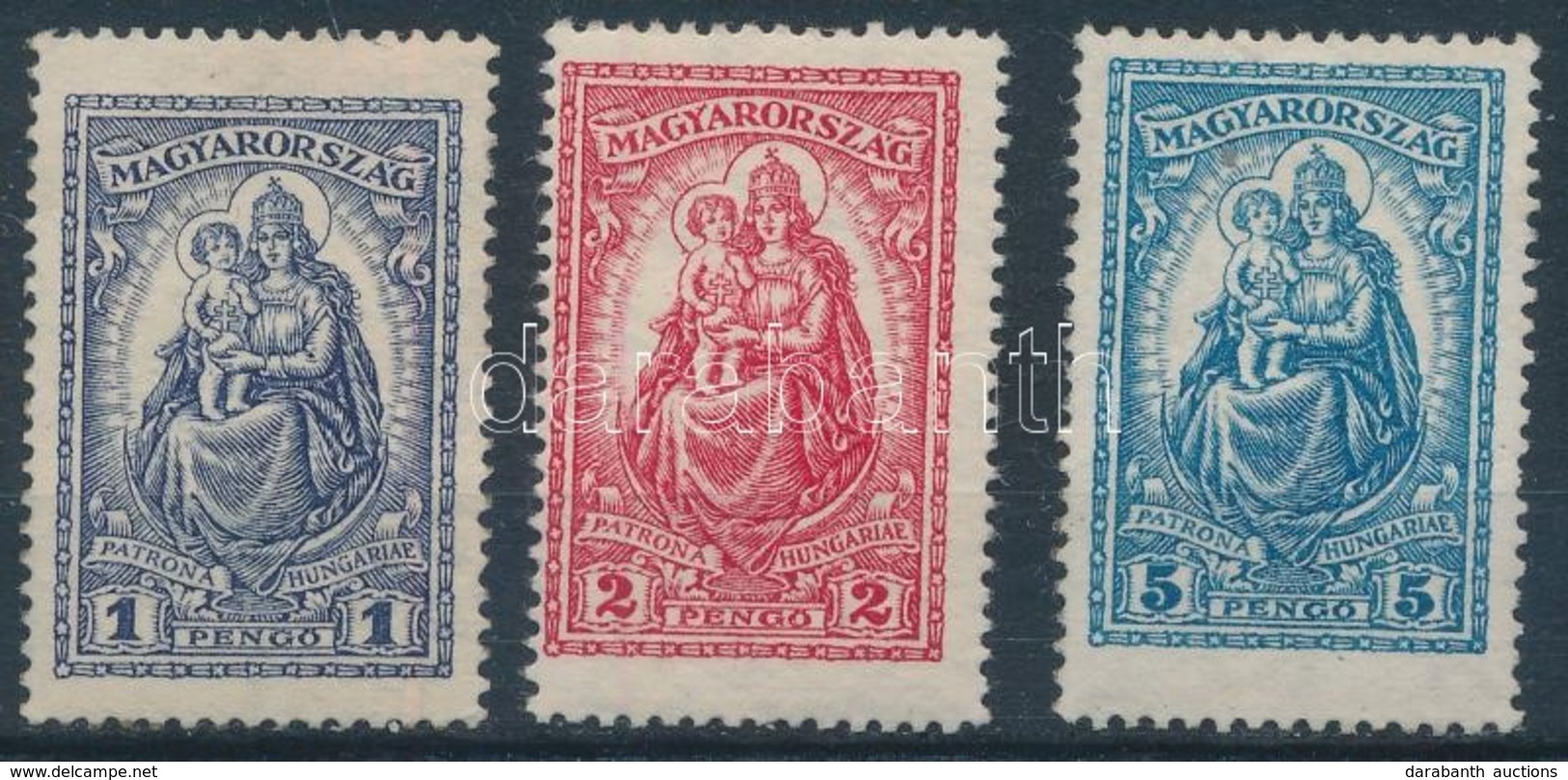 1926 Keskeny Madonna Sor (az 1P és 5P újragumizott / Regummed) - Otros & Sin Clasificación