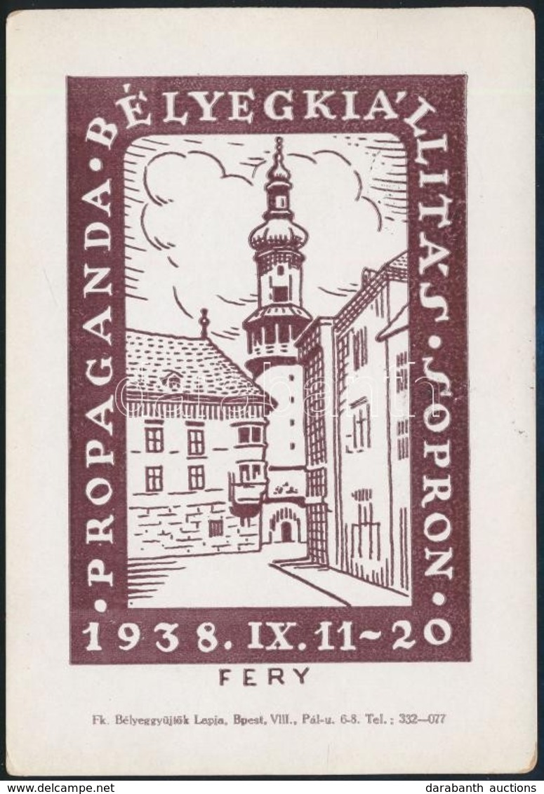 1938 IX.11-20 Között Sopronba Megrendezett Propaganda Bélyegkiállítás - Képeslapja Hátoldalon "Rozsnyó Visszatért" Emlék - Sonstige & Ohne Zuordnung