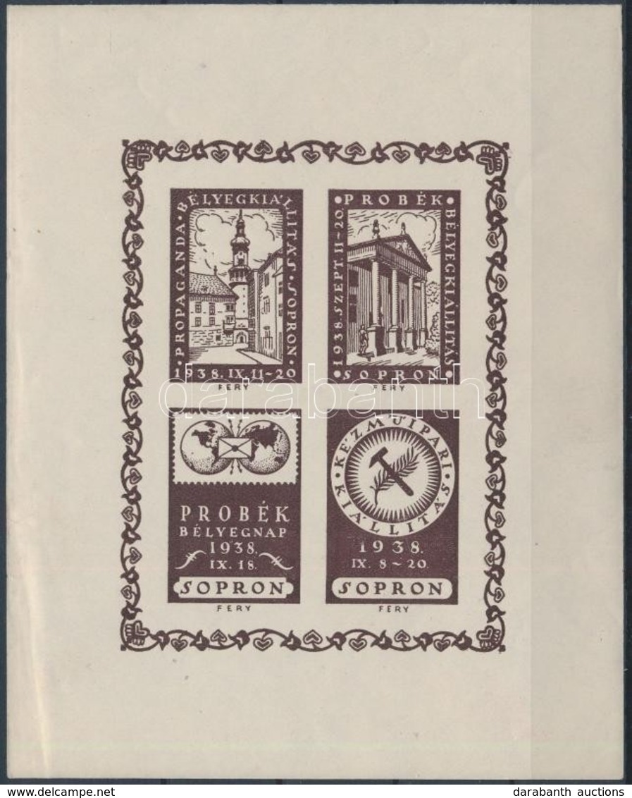 ** 1938/6a Soproni Probék Emlékív (bal Oldalon Törés/ Broken) (7.000) - Sonstige & Ohne Zuordnung