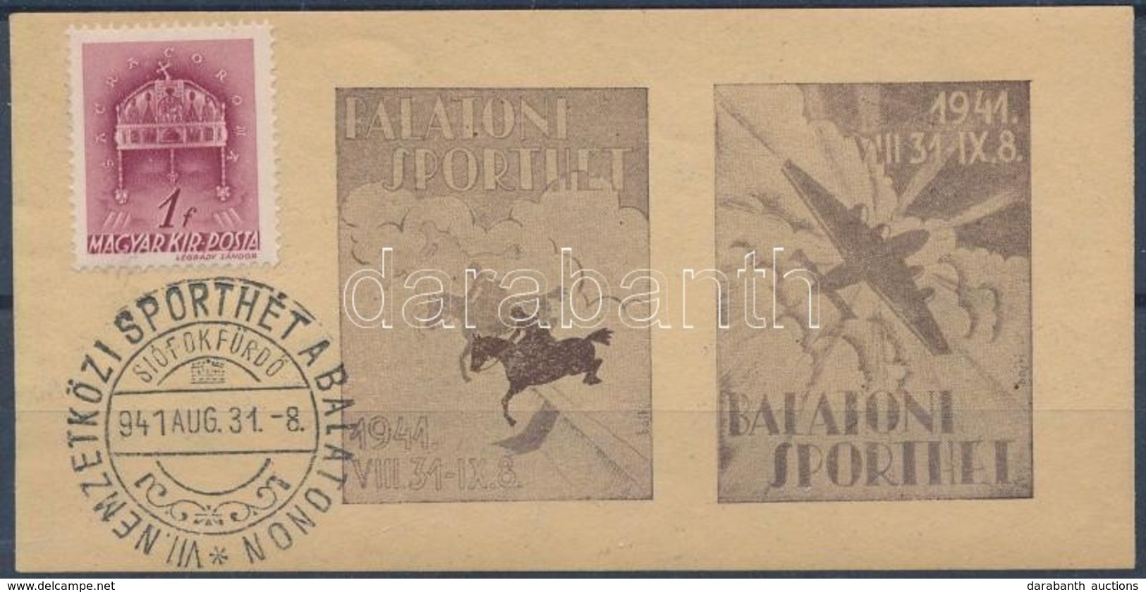 ** 1941/8 Balatoni Sporthét Emlékív (8.000) - Sonstige & Ohne Zuordnung