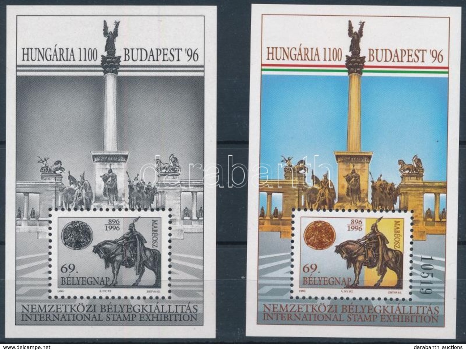 ** 1996 Hungária 1100 Emlékív + Feketenyomat Emlékív - Sonstige & Ohne Zuordnung