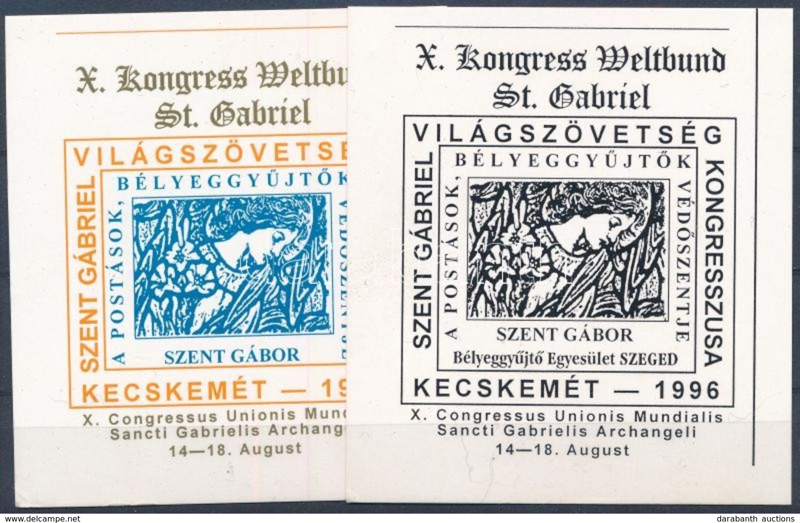 ** 1996 Szent Gábriel Világszövetség Kongresszusa Emlékív + Feketenyomat - Sonstige & Ohne Zuordnung