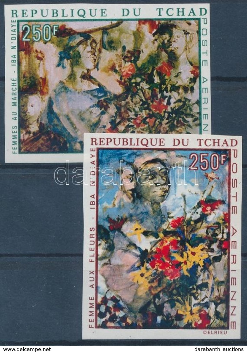 ** 1970 Iba N'Diaye Festmények Vágott Sor Mi 321-322 - Sonstige & Ohne Zuordnung