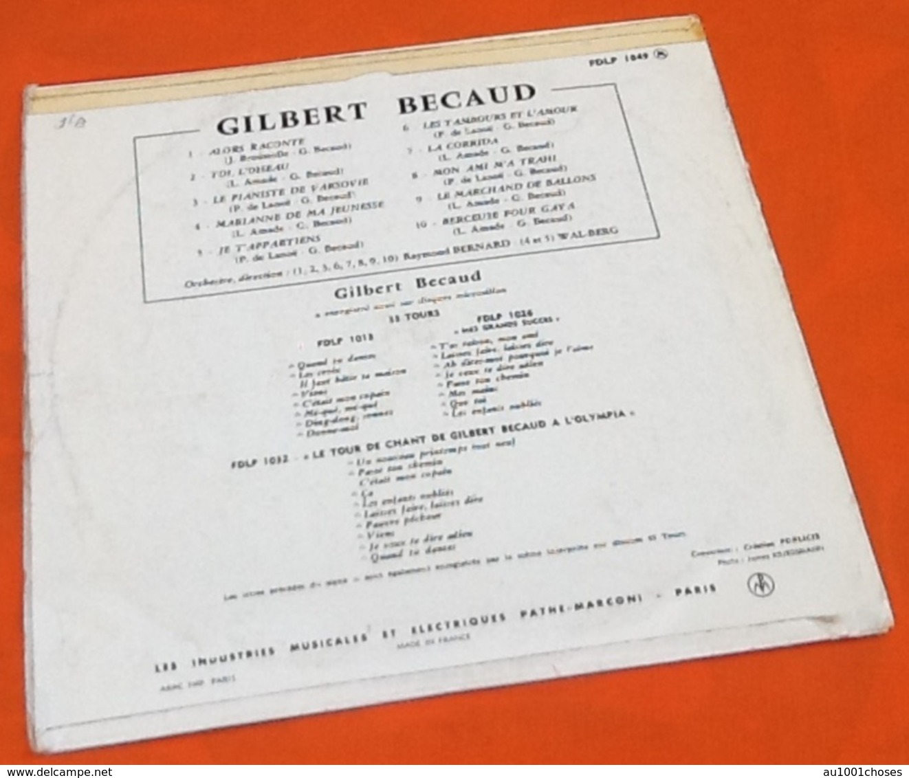 Album Vinyle 33 Tours (25cm) Gilbert Bécaud N°4 (1956) La Voix De Son Maître  FDLP 1049 - Formats Spéciaux