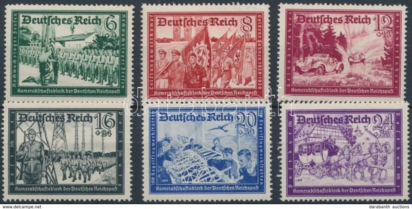 ** 1941 Posta Bajtársi Szövetség (II) Sor Mi 773-778 (Mi 773 Betapadás) - Sonstige & Ohne Zuordnung