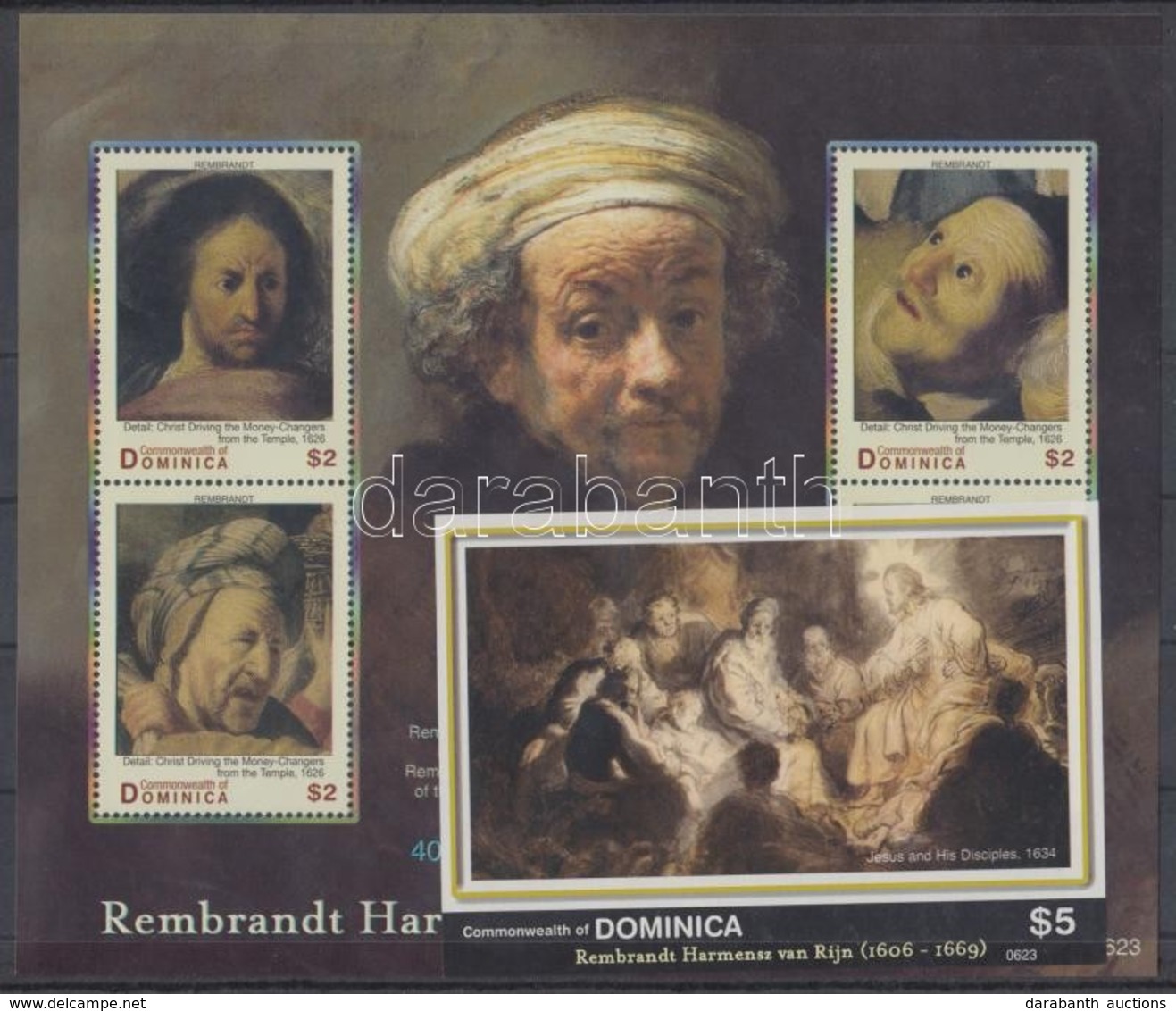 ** 2007 400 éve Született Rembrandt Kisív Mi 3798-3801 + Vágott Blokk Mi 524 - Sonstige & Ohne Zuordnung