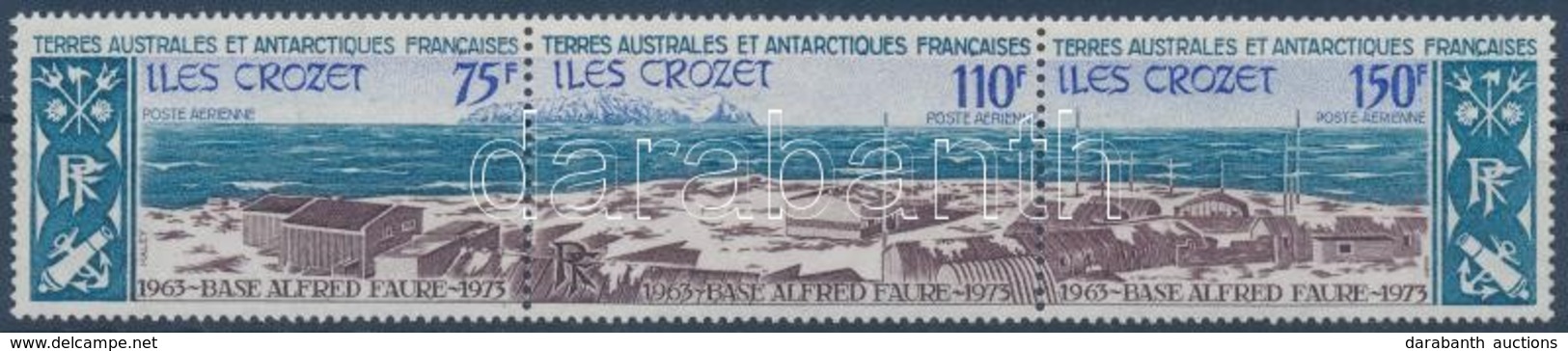 ** 1974 "Alfred Faure" Antarktisz-állomás Hármascsík Mi 89-91 - Sonstige & Ohne Zuordnung