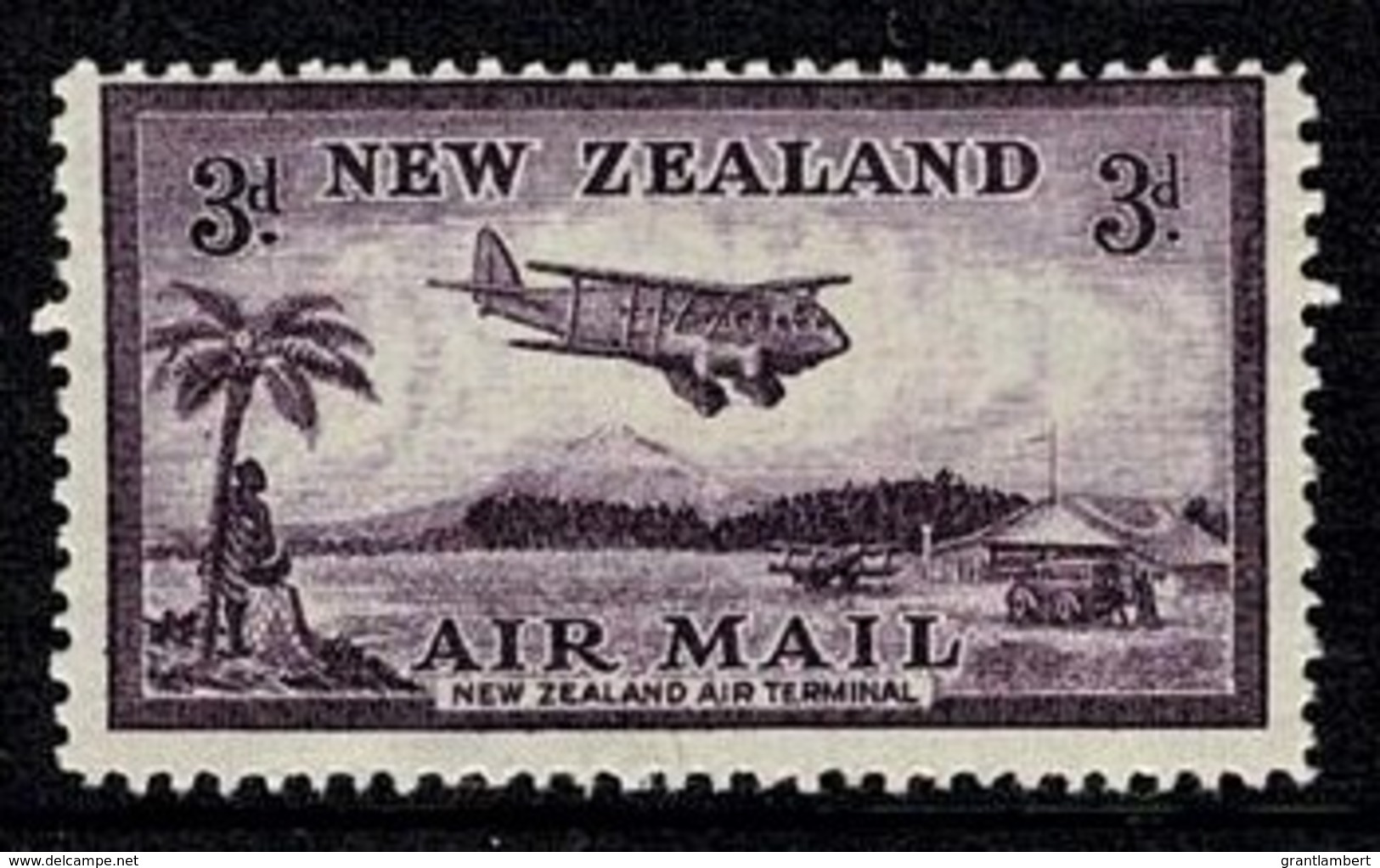 New Zealand 1935 Bell Block Aerodrome 3d Air Mail MH - Ungebraucht