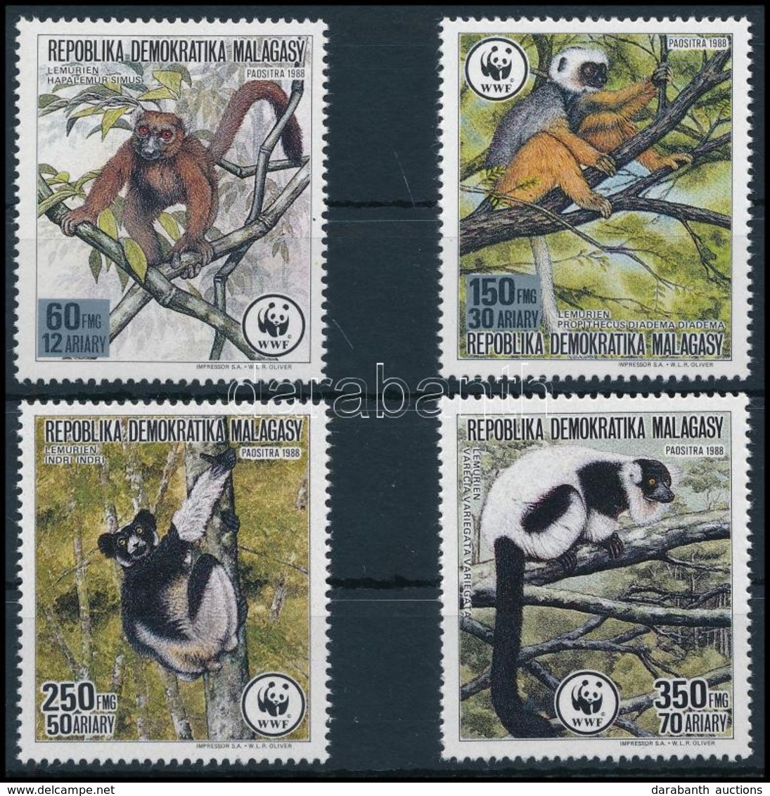 ** 1988 WWF Makik Sor, WWF Lemurs Set Mi 1110-1113 - Sonstige & Ohne Zuordnung