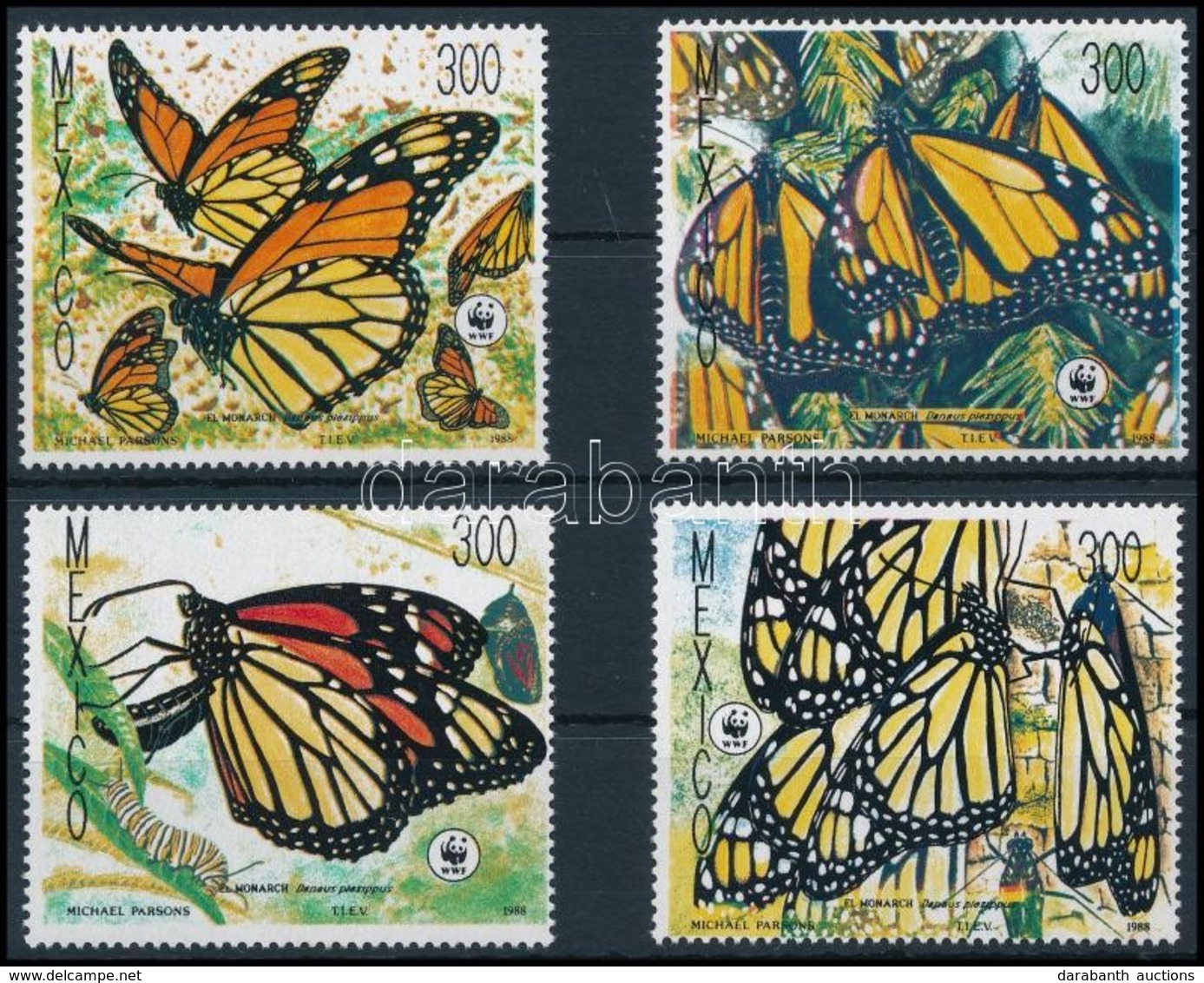 ** 1988 WWF Pillangók Sor, WWF Butterflies Set Mi 2095-2098 - Sonstige & Ohne Zuordnung