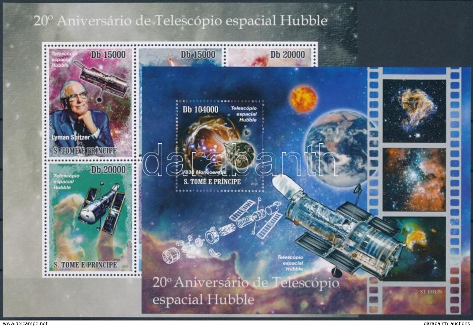 ** 2010 20 éves A Hubble űrtávcső Kisív Mi 4536-4541 + Blokk Mi 779 - Sonstige & Ohne Zuordnung