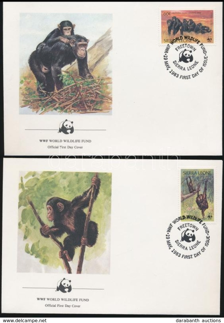 1983 WWF Csimpánzok Sor 4 FDC-n Mi 713-716 - Sonstige & Ohne Zuordnung