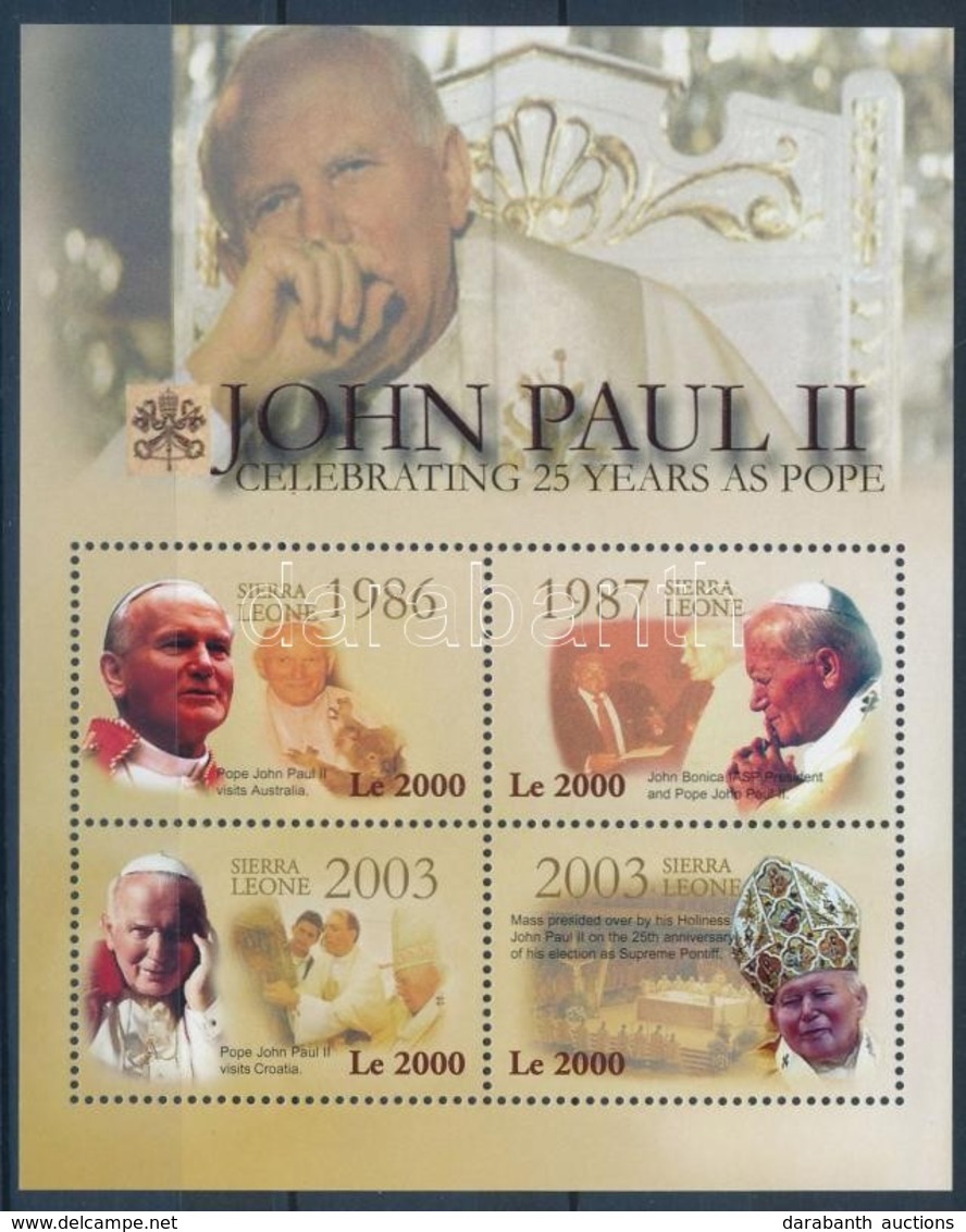 ** 2004 II. János Pál 25 éve Pápa Kisív Mi 4604-4607 - Sonstige & Ohne Zuordnung