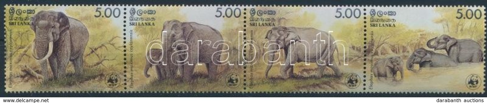 ** 1986 WWF: Ceyloni Elefánt Négyescsík Mi 753-756 - Sonstige & Ohne Zuordnung
