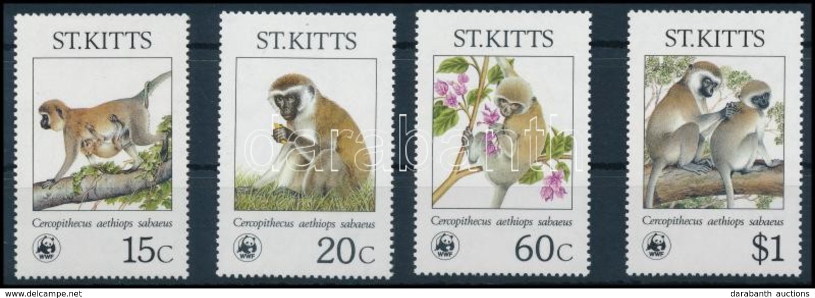 ** 1986 WWF Majmok Sor, WWF Monkies Set Mi 184-187 - Sonstige & Ohne Zuordnung