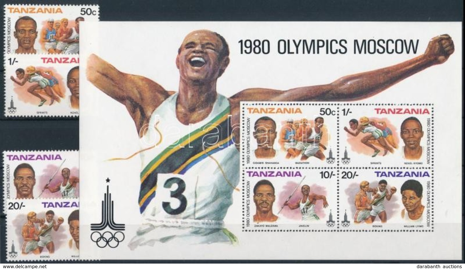 ** 1980 Nyári Olimpia, Moszkva Sor Mi 157-160 + Blokk 23 - Sonstige & Ohne Zuordnung