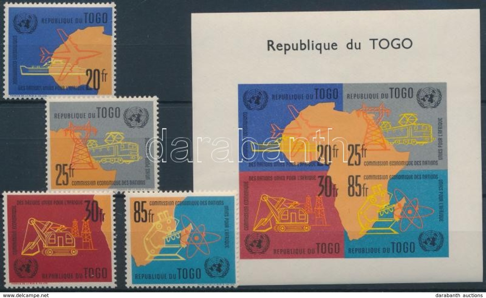 ** 1961 ENSZ Gazdasági Bizottsága Afrikáért Sor Mi 325-328 A + Vágott Blokk Mi 6 - Otros & Sin Clasificación