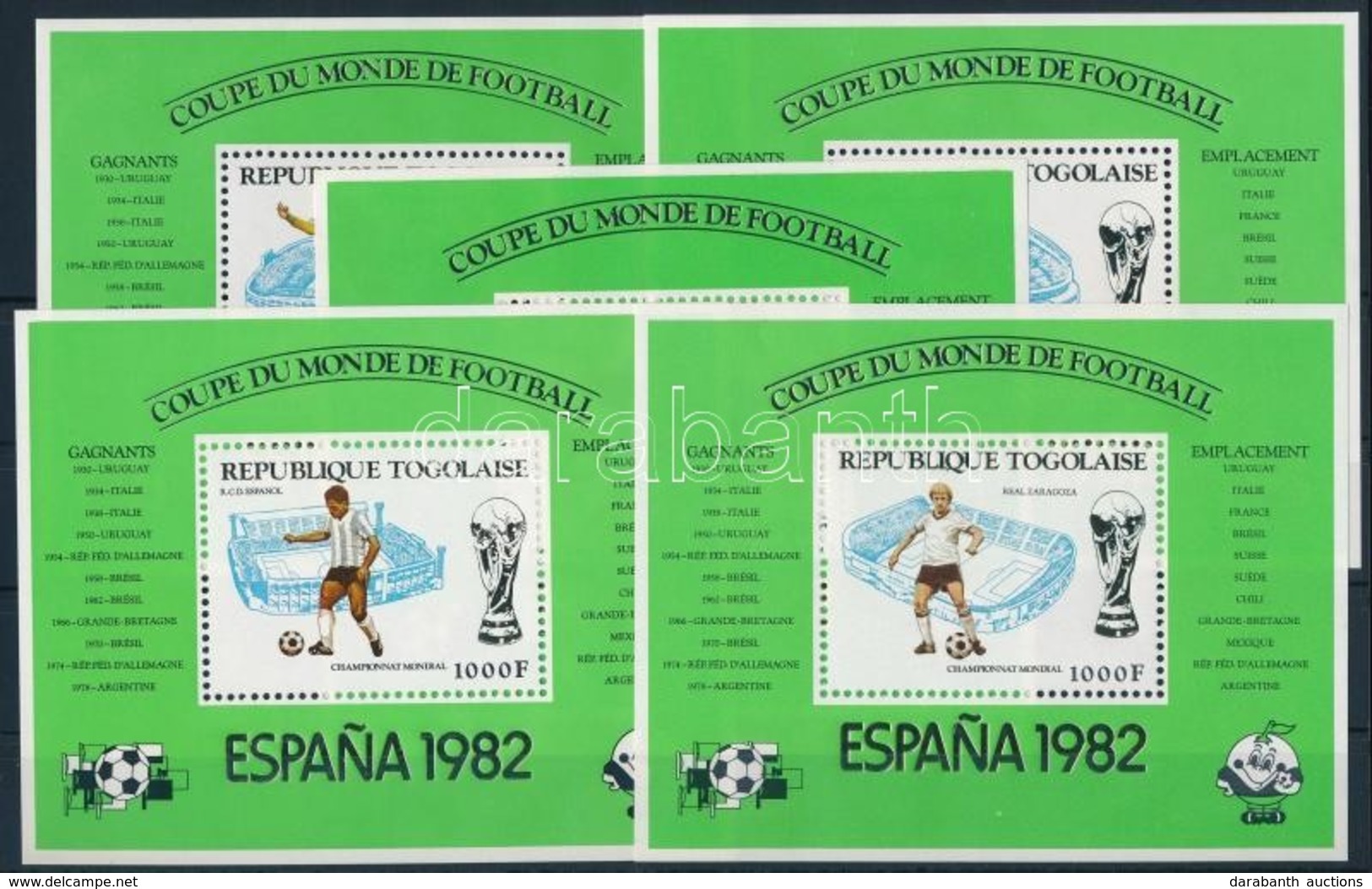 ** 1981 Labdarúgó VB 1982 Blokk Sor Mi 177-181 - Otros & Sin Clasificación