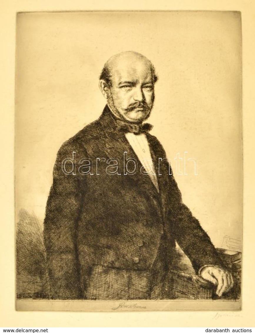 Boldizsár István (1897-1984): Semmelweis. Rézkarc, Papír, Jelzett, 45×33 Cm - Otros & Sin Clasificación