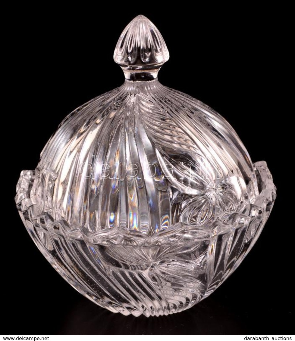 Formába öntött Dekoratív Bonbonier, Apró Kopásokkal, D: 13 Cm - Glass & Crystal