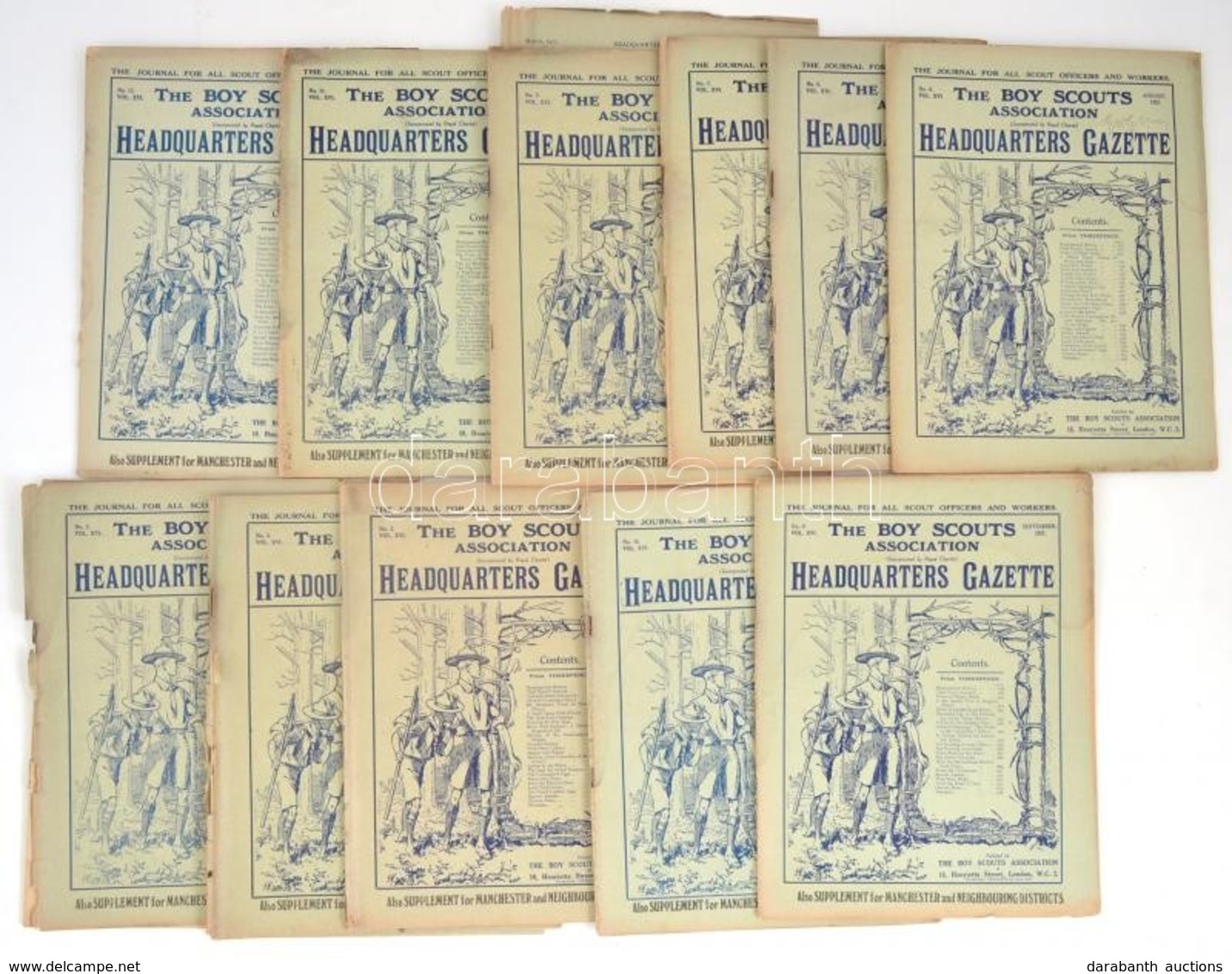 1922 The Boy Scouts Association Headquarters Gazette, 1922 11 Száma, Majdnem Teljes XVI. évf.,a 4. Szám Hiányzik, Angol  - Pfadfinder-Bewegung