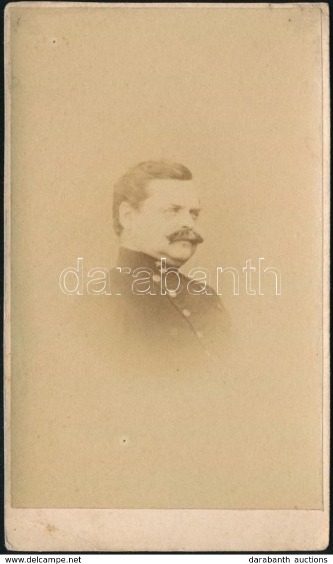 Cca 1860 Katonaportré, Keményhátú Fotó, 11×6,5 Cm - Sonstige & Ohne Zuordnung