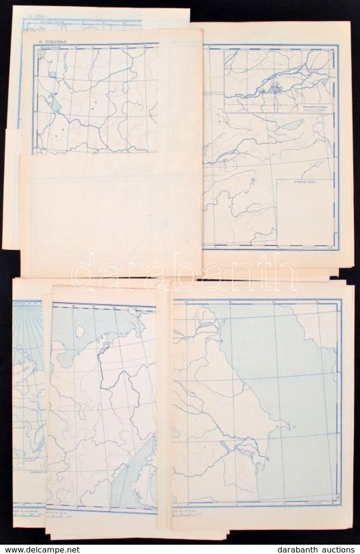 Cca 1953 18 Db Cirill Betűs Vaktérkép A Volt Szovjetunióról - Sonstige & Ohne Zuordnung
