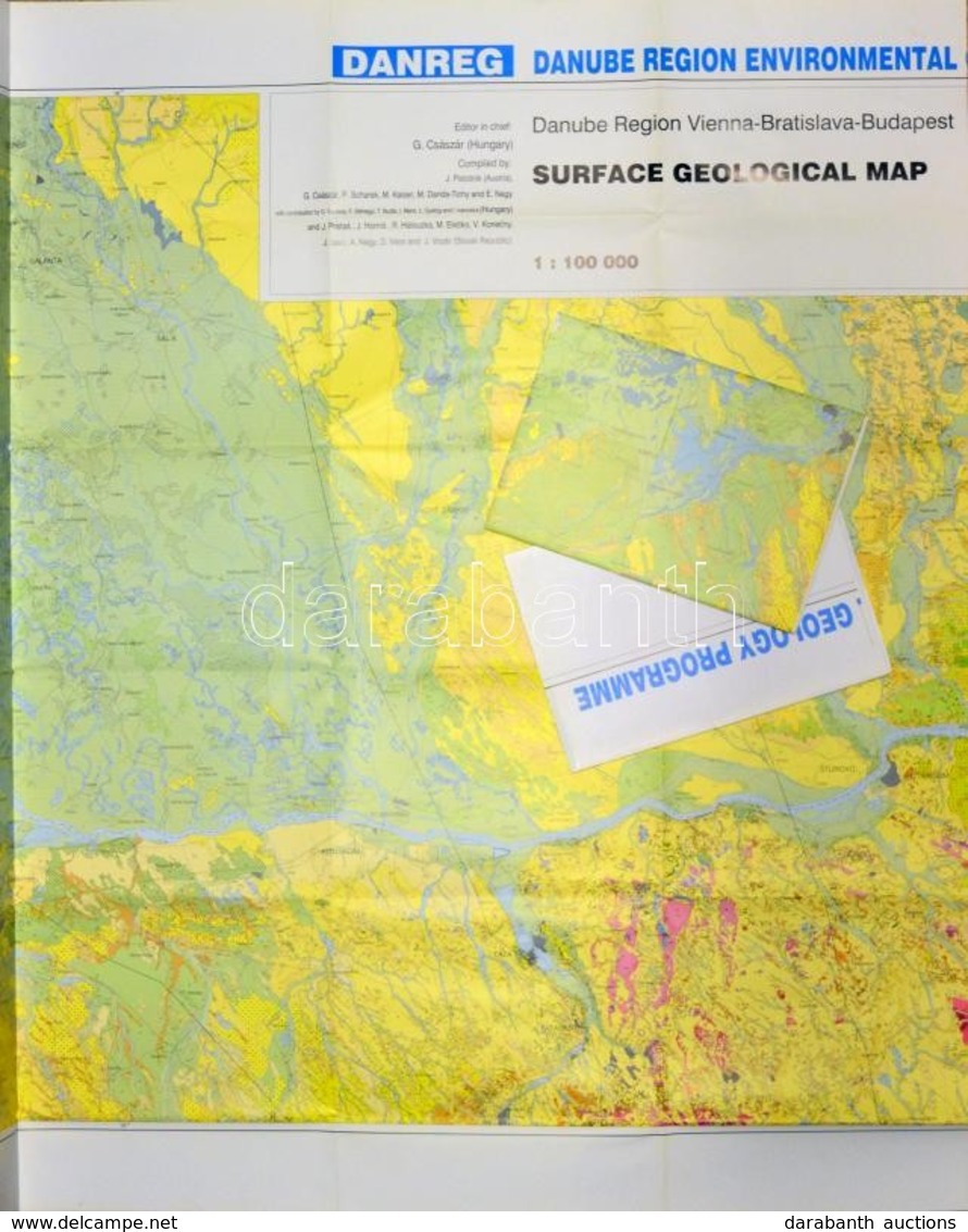 1998 Duna Régió Felszíni Geológiai Térképe, Vienna-Bratislava-Budapest, 1:10.000, Szerk.: Császár G., Bp. Magyar Állami  - Sonstige & Ohne Zuordnung