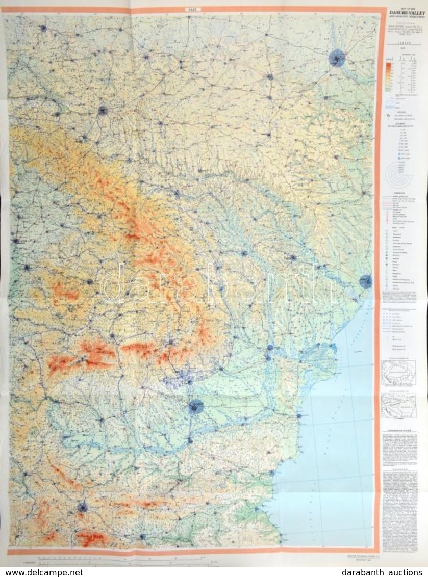 1947 Map Of The Danube-valley And Adjacent Territories (A Duna-völgy és Környéke), Szerk.: Bognár Gábor, Kéz Andor, Róna - Sonstige & Ohne Zuordnung