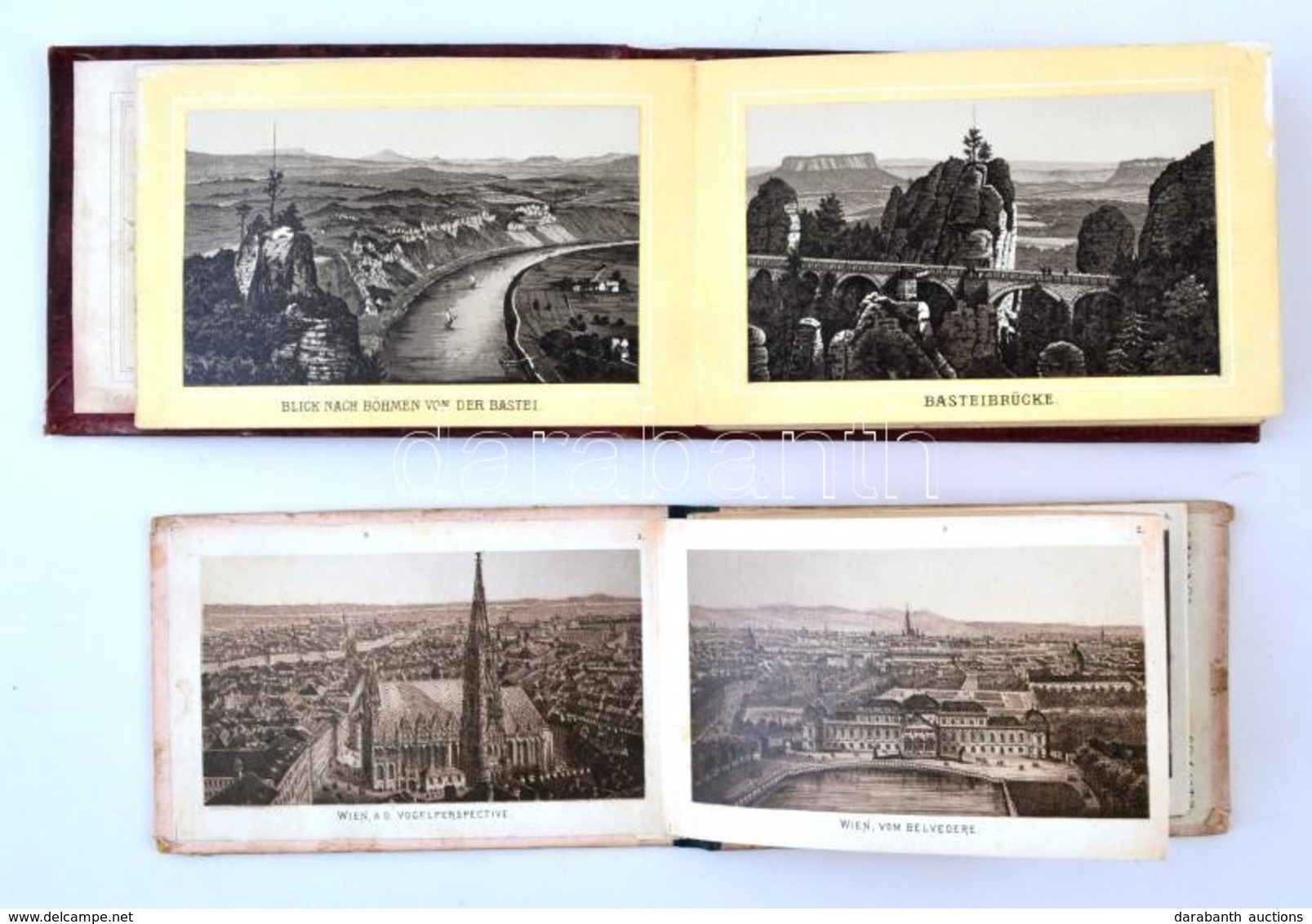 Cca 1873 Album Von Wien, 10 Képet Tartalmazó Leporelló Bécsről, Közte A Bécsi 1873-as Világkiállítás épületeinek Fotóiva - Ohne Zuordnung